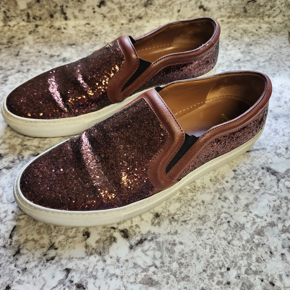 Givenchy Paris Glitter Brown Slip On shoes Womens size 9.5